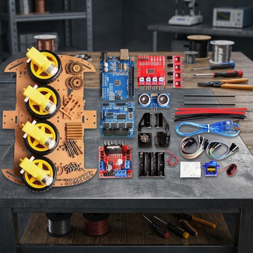 Sensor Kit Arduino - untuk kendaraan 4WD, kit rangka robot