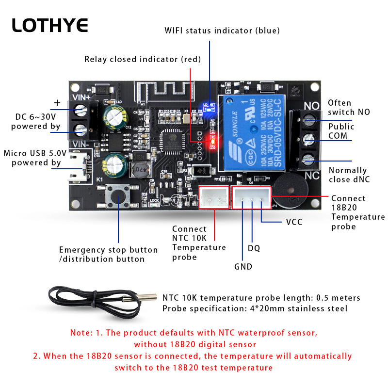 Wifi Thermostat - Remote WIFI Termostat Modul Pengontrol Suhu