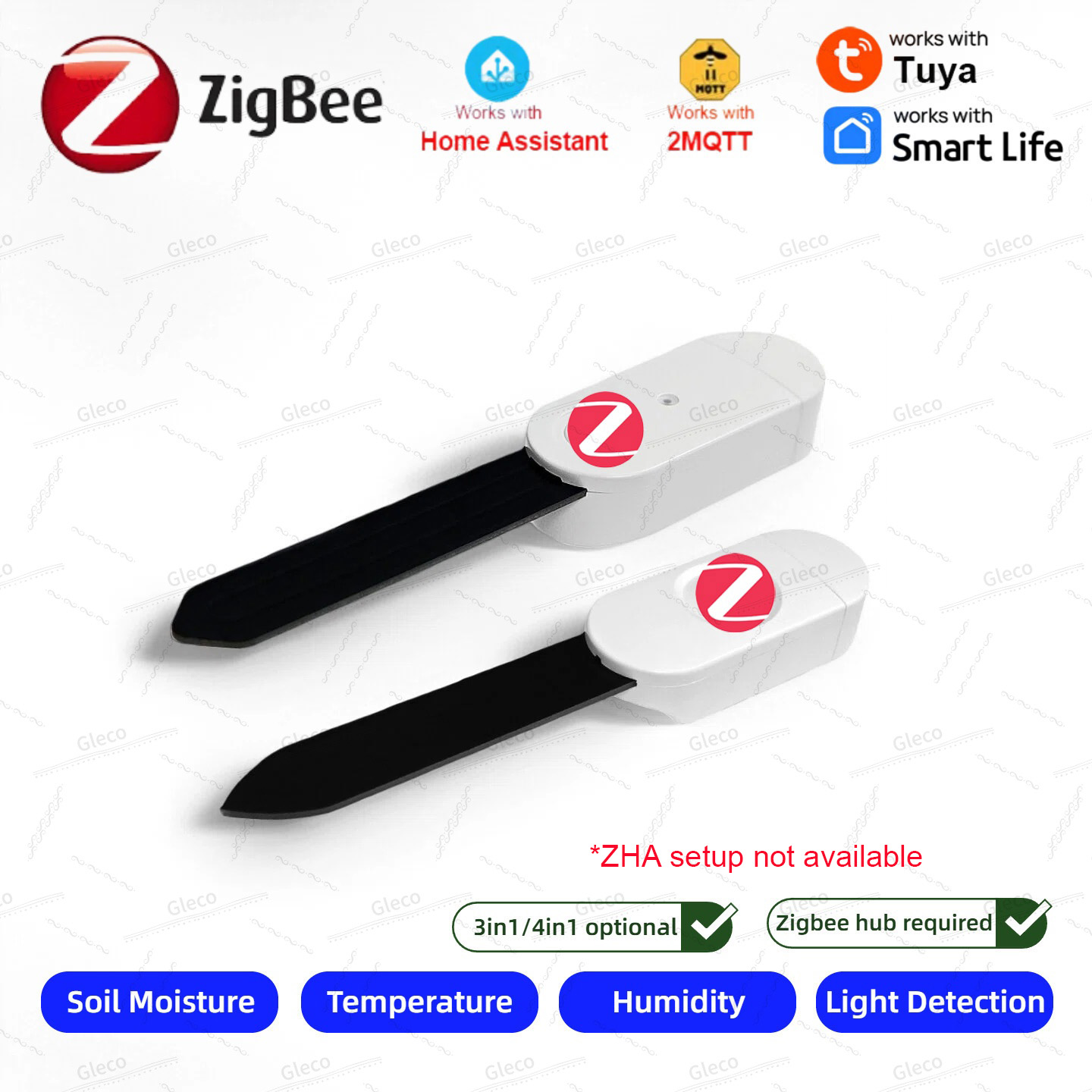 Smart Home Automation Kit - Zigbee Sensor Kelembapan Tanah Meteran Suhu