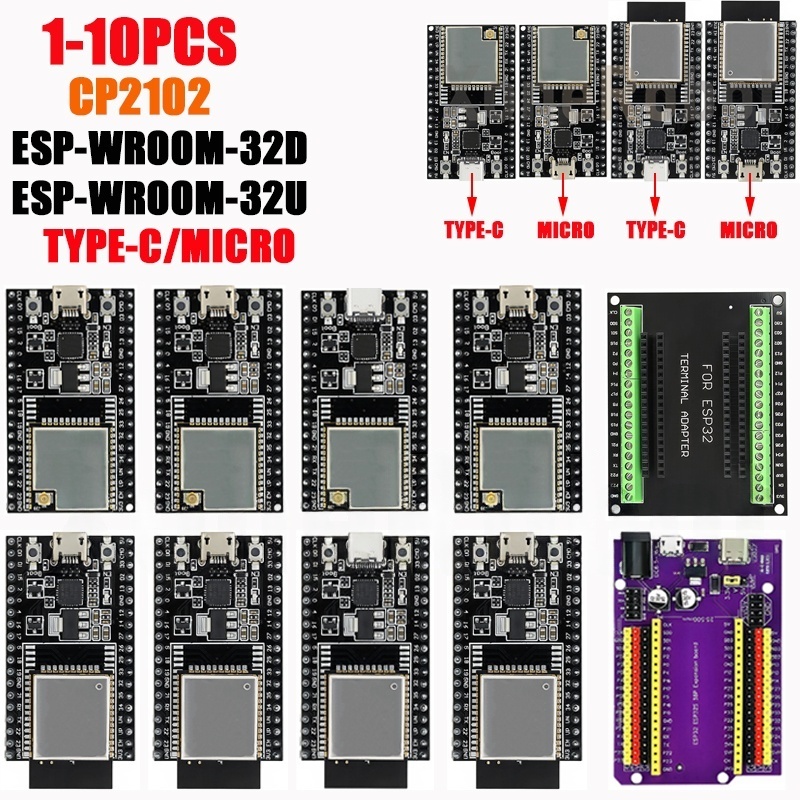Esp32 Smart Home Kit - 1-10 Buah Papan Inti ESP32-DevKitC TYPE-C/MICRO