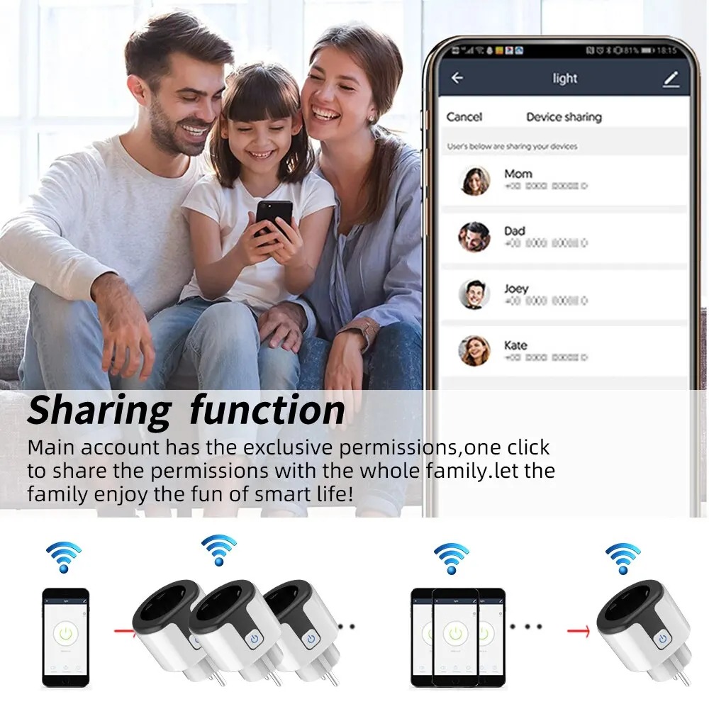 Stop Kontak Pintar WiFi EU, Be - Wifi Smart Plug ulasan dan harga